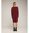 Рокля в бургунд с джобове-2 снимка
