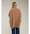 Елегантно дамско пончо в цвят камел-1 снимка