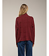 Дамски оврсайз пуловер в бордо -1 снимка