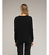 Тънък дамски пуловер в черно с изчистен дизайн-1 снимка