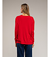 Тънък дамски пуловер в червено с изчистен дизайн-1 снимка
