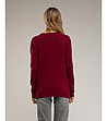 Дамски тънък пуловер в цвят бордо-1 снимка