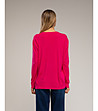 дамски тънък пуловер  в цвят фуксия с изчистен дизайн-1 снимка
