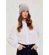 Дамска сива  шапка с рипсена плетка-1 снимка