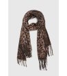 Дамски кафяв шал с леопардови шарки-0 снимка