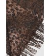 Дамски кафяв шал с леопардови шарки-2 снимка