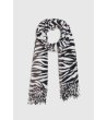 Дамски шал в черно и бяло с принт зебра-0 снимка