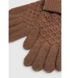 Дамски кафяви ръкавици с плетен дизайн-1 снимка