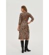 Бежова рокля с леопардов принт-2 снимка