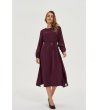 Рокля в бордо с колан-1 снимка