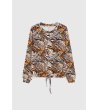Дамска блуза с принт в кафяви нюанси-2 снимка