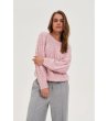 Дамски пуловер в розов меланж-0 снимка