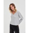 Дамски сив пуловер-1 снимка