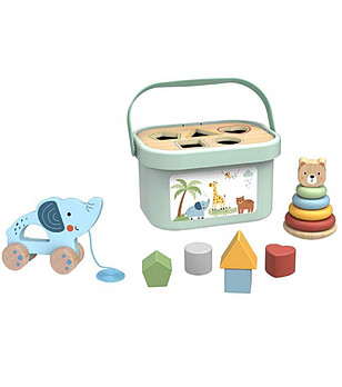 Дървен сортер и низанка 2 в 1 снимка