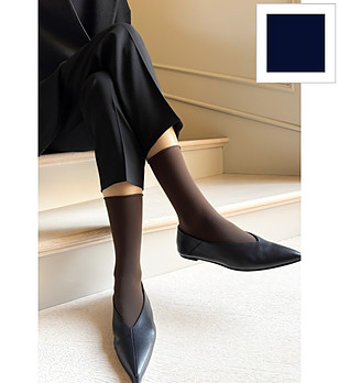 Чорапи в тъмносиньо 3D MICRO без стягане снимка