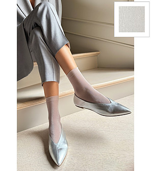 Сребристи чорапи с лурекс COSTINA METALICO снимка