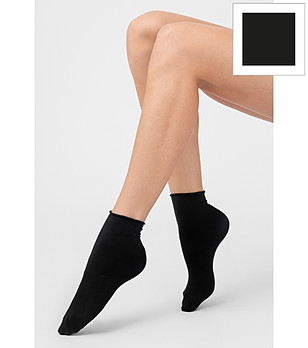 Дамски чорапи в черно без пристягане COTON CORTA снимка