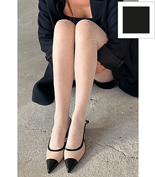 Чорапогащник DAFNE в черно с геометричен мотив снимка