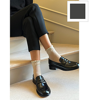 Чорапи ELVIRA в графит на точки снимка