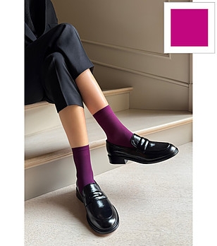 Чорапи в цвят фуксия с комфортен ластик 40 DEN KATRIN снимка