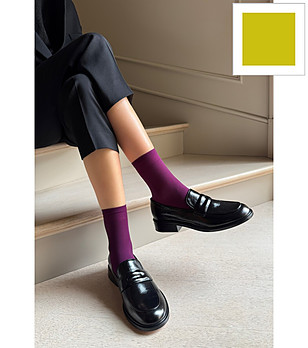 Чорапи в цвят лайм 40 DEN KATRIN матови снимка