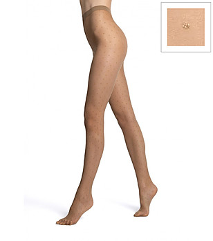 Кафяво-златист чорапогащник 20 DEN PUNTINI POIS на точки снимка