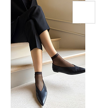 Бели дамски мрежести чорапи RETE снимка