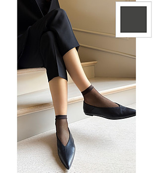 Дамски мрежести чорапи в цвят графит RETE снимка