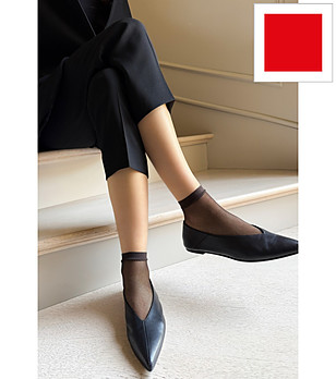 Червени мрежести чорапки RETE снимка