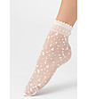 Дамски чорапи в цвят екрю с точки ELVIRA-0 снимка
