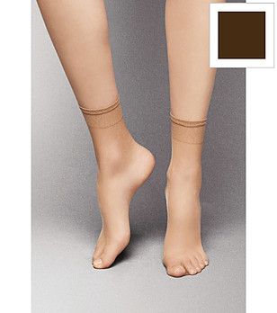 2 бр дамски чорапи в цвят капучино 8 DEN SUMMER LIGHT с подсилени пръсти снимка
