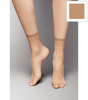 2 бр чорапи SUMMER LIGHT в цвят коняк 8 DEN с комфортен ластик снимка