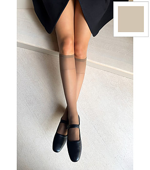 2 бр чорапи в бежово-сив нюанс до коляното 20 DEN VERBENA снимка