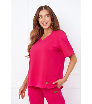 Дамска памучна блуза в циклама Caro снимка