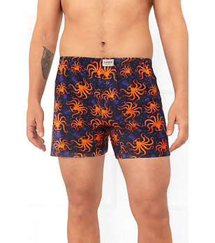 Многоцветни мъжки памучни боксерки с копчета Oskar снимка