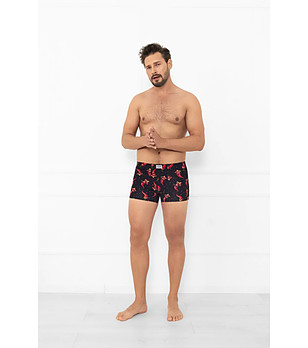 Многоцветни мъжки памучни боксерки с принт на люти чушки Roger снимка