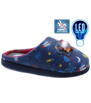 Тъмносини чехли за дома с неплъзгаща се подметка снимка