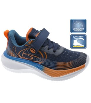 Тъмносини детски маратонки с велкро и еластични връзки снимка