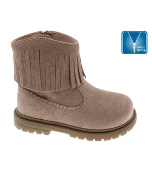 Розови детски боти с вътрешен цип снимка