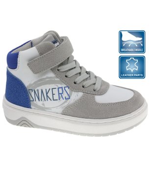 Детски кецове в бяло, сиво и синьо снимка