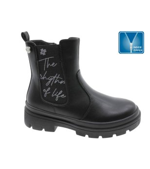 Черни юношески боти с вътрешен цип снимка