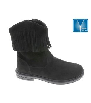 Черни младежки боти с вътрешен цип снимка