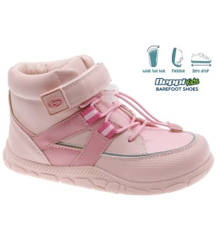 Розови юношески боти с велкро за широко стъпало снимка