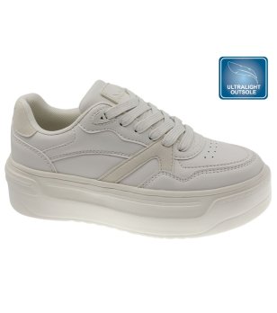 Дамски бежови сникърси с ултралека платформа снимка