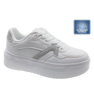 Дамски бели сникърси с лека платформа снимка