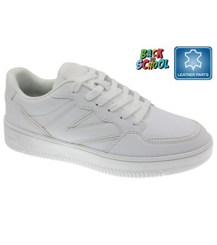 Бели сникърси с подсилена предна част снимка