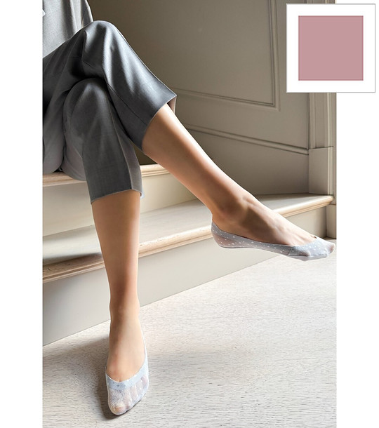 Розови чорапи терлик със силиконова пета SARA снимка