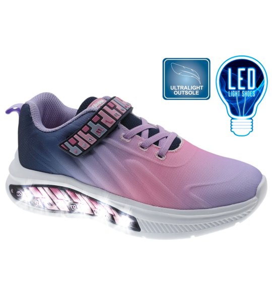 Розови маратонки с LED светлини и велкро снимка