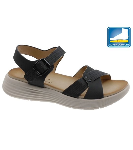 Дамски черни сандали с анатомична стелка снимка