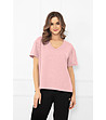 Дамска памучна блуза в розов меланж Klara-0 снимка
